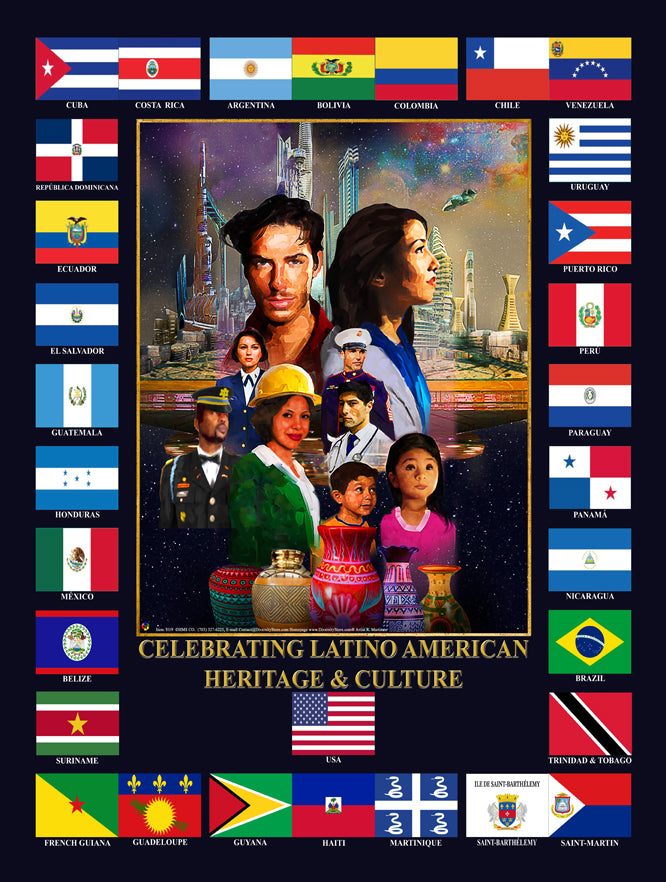 Celebrating Latino American History and Culture - Custom Made Large 24x36 ... Item# H1924X36