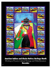 Item# AI04B Buttons, Bookmarks & Magnets - American Indians - Working to Preserve Cultural Heritage ..OM - DiversityStore.Com®