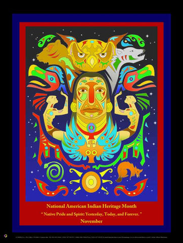 Item# AI14 American Indian Heritage Month - Native Pride & Spirit ..Poster .(GSA) -  DiversityStore.Com®