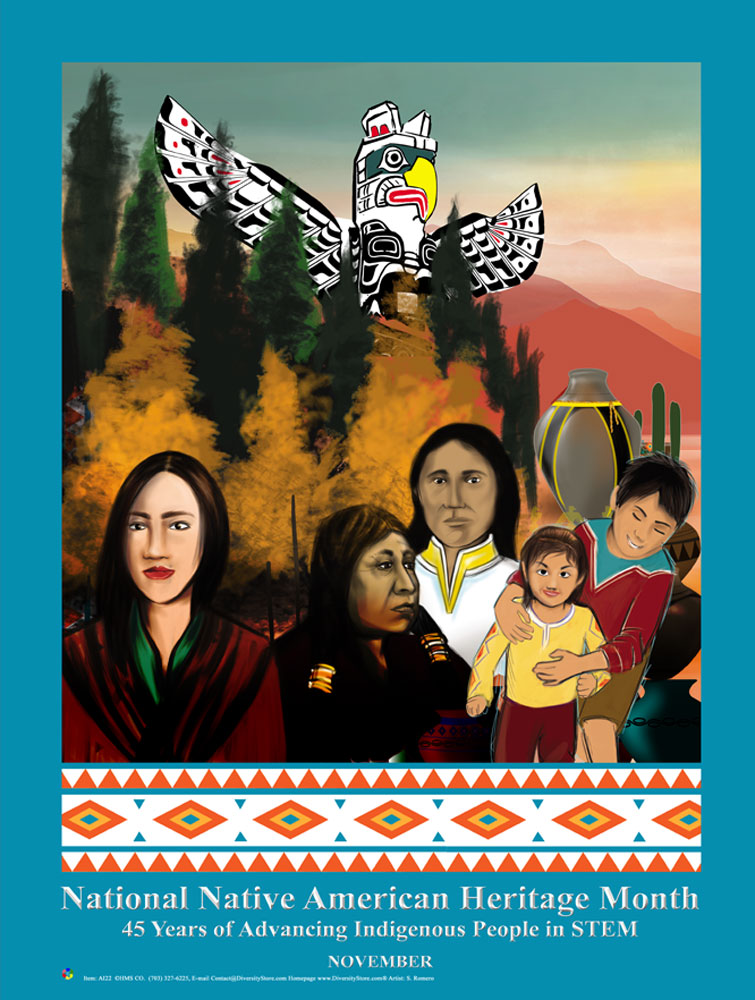Item# AI2224x36 Custom Made 24x36 Inches 2022 National Native America Heritage Month Poster .. OM