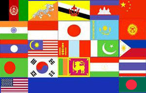 Item# APF12x18 Asian/Pacific 22 Country Flag Set (22 12x18 Flags NO STANDS).. OM - DiversityStore.Com®