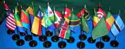 Item# A3 African Flag Set- 21 Flags on 21 one-hole stands .. OM -  DiversityStore.Com®