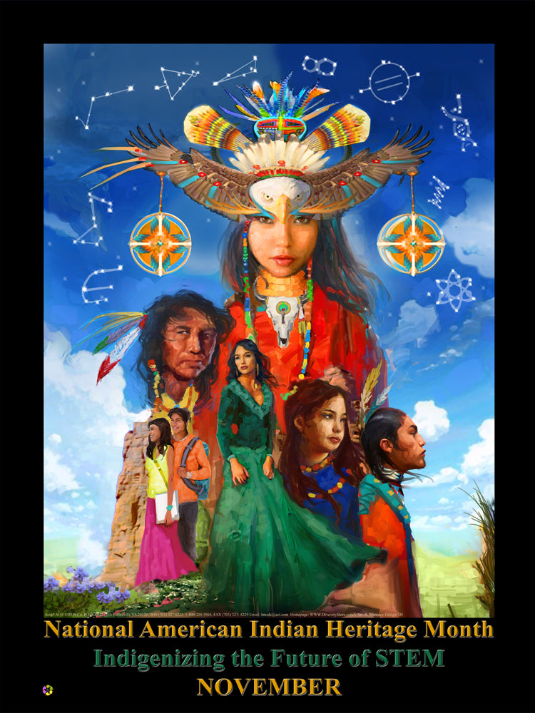 Item# AI1924x36 Custom Made 24x36 Inches 2019 National Native America Heritage Month Poster .. OM - DiversityStore.Com®