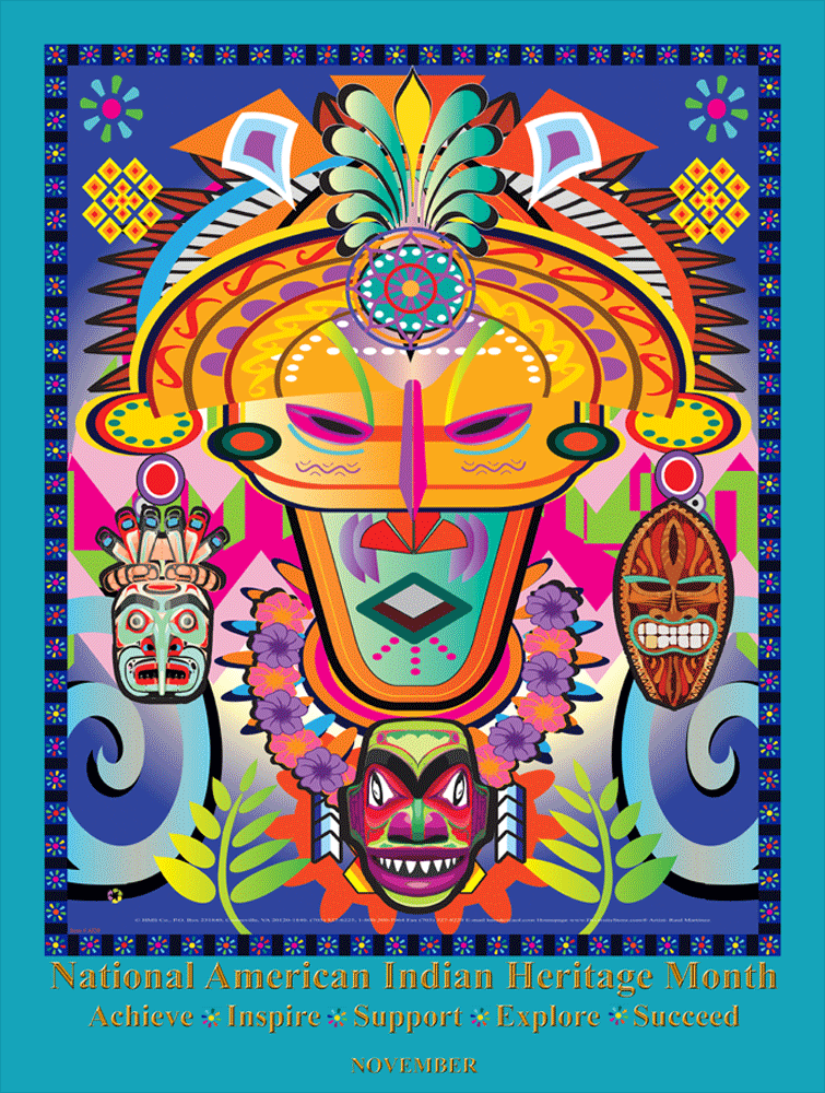 Item# AI2024x36 Custom Made 24x36 Inches 2020 National Native America Heritage Month Poster .. OM - DiversityStore.Com®