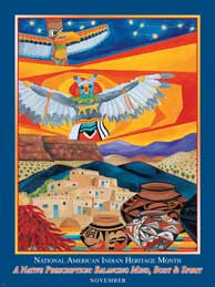 Item# AI072 National American Indian Heritage Month A Native Prescription Poster .(GSA) - DiversityStore.Com®