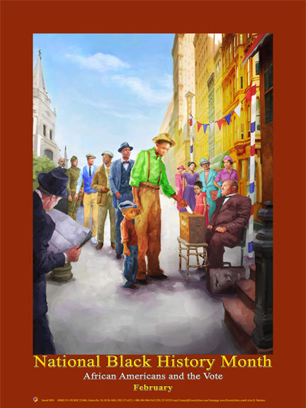 Item# B2024x36 2020 Black History Month (Custom Made size 24x36") African Americans and the Vote (OM) - DiversityStore.Com®
