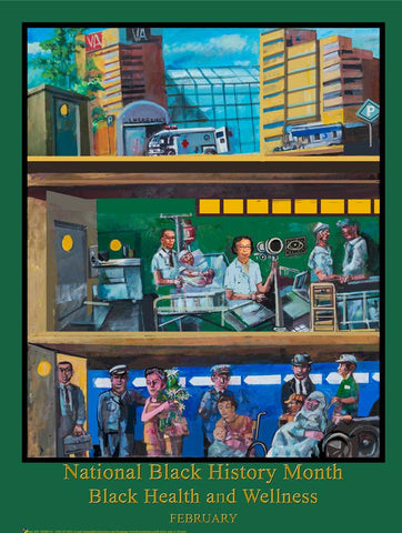 Item# B2224x36 2022 National Black History Month (Custom Made size 24x36") Black Healing and Wellness