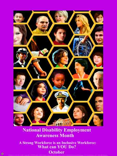 Item# D12 National Disability Employment Awareness Month Poster A Strong Workforce...(GSA) - DiversityStore.Com®