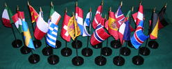 Item# EF21 European Flag Set 21 Flags with 21 Stands .. OM - DiversityStore.Com®