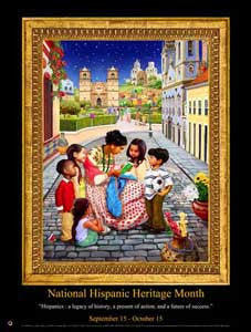 Large 24x36" Custom Made National Hispanic Heritage Month Poster 2014 (OM) - DiversityStore.Com®