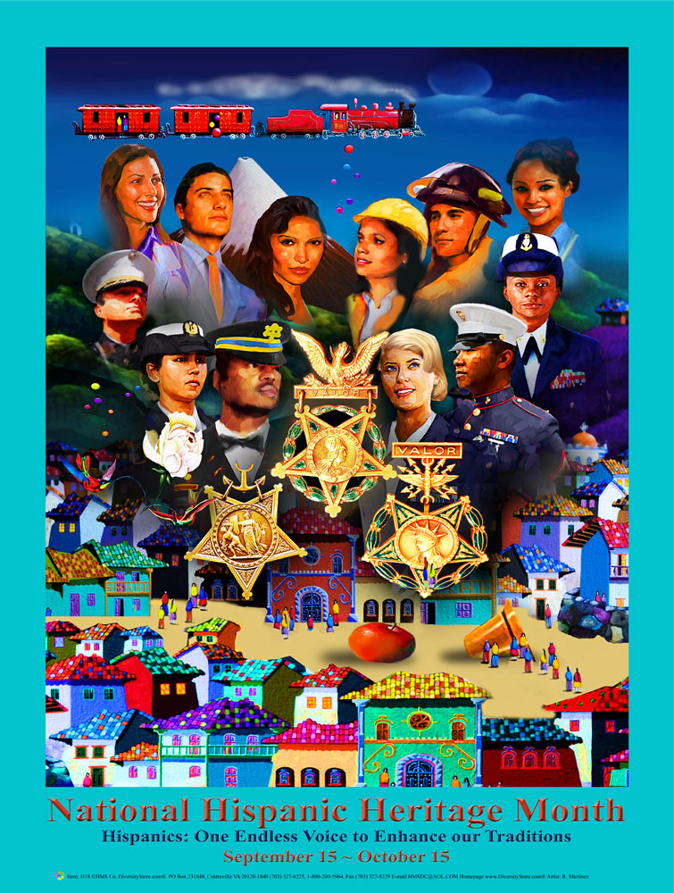New 2018 Hispanic Heritage Month Theme - Custom Made Large 24x36 ... Item# H1824X36 ..OM - DiversityStore.Com®
