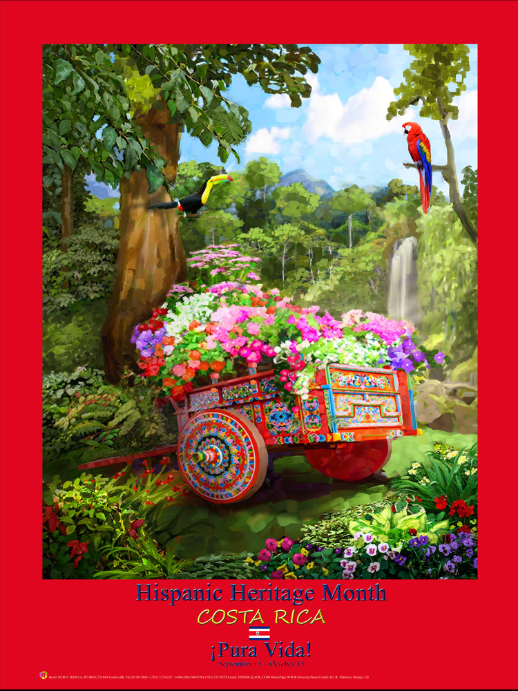 Item: HCR Costa Rica Hispanic Heritage Month Poster Version (OM) - DiversityStore.Com®
