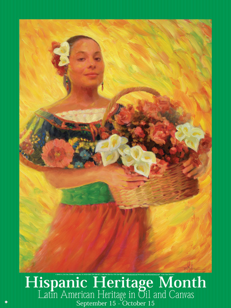 Item# H43 Hispanic Heritage Month Latin American Heritage in Oil & Canvas Poster (GSA) - DiversityStore.Com®