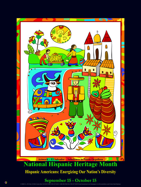 Item: HES El Salvador National Hispanic Heritage Month Poster Version 2 (GSA) - DiversityStore.Com®