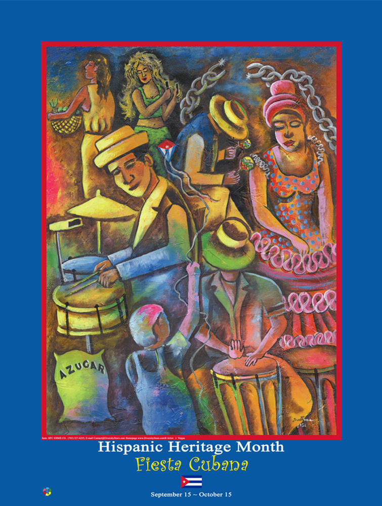 Item# HFC Hispanic Heritage Month  Cuba - Fiesta Cubana Poster