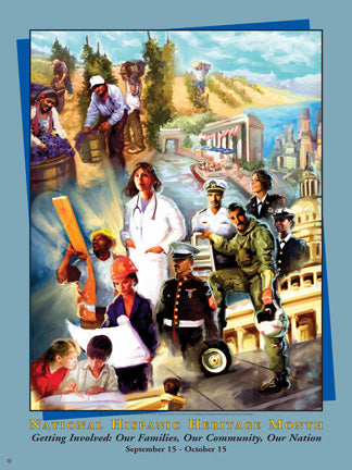 Item# H8 Hispanic Heritage Month Getting Involved - Poster (GSA) - DiversityStore.Com®