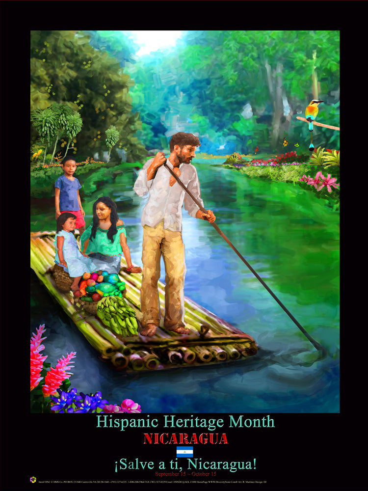 Item: HNC Nicaragua Hispanic Heritage Month Poster Version (OM) - DiversityStore.Com®