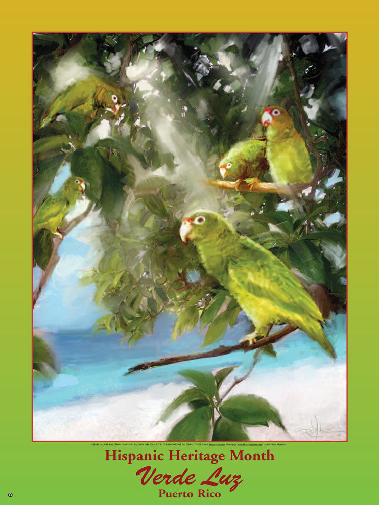 Item# HPR Puerto Rico - Hispanic Heritage Month Verde Luz (GSA) - DiversityStore.Com®
