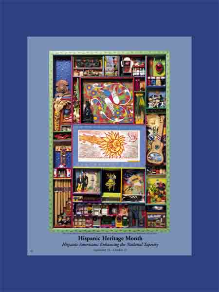 Item# H41 Hispanic Heritage Month Enhancing the National Tapestry Poster (GSA) - DiversityStore.Com®