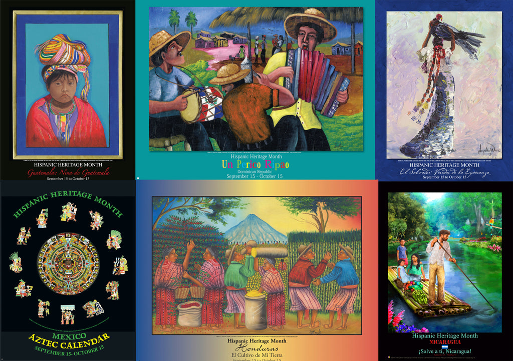 Item# PSC2 Hispanic Country Poster Set C2 (H44, AG1, HG2, HON, HAZ) HNC-BONUS (GSA) -  DiversityStore.Com®
