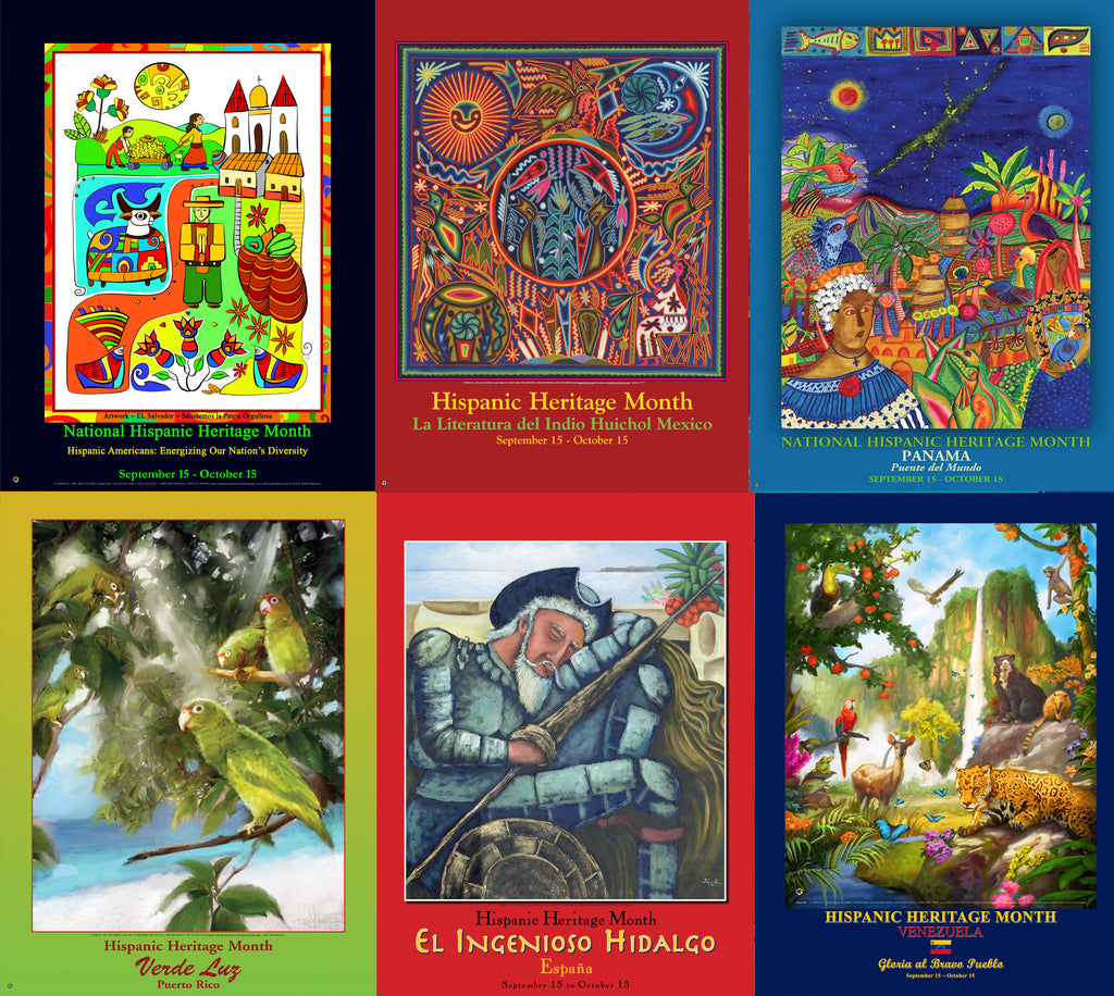 Item# PSC3 Hispanic Country Poster Set C3 (HES, HL, HPA, HPR, HE, HV) (GSA) -  DiversityStore.Com®