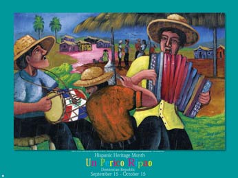Item# H44 Hispanic Heritage Month Dominican Republic Un Perico Ripao Poster (GSA) - DiversityStore.Com®