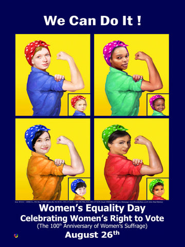 Item# WED1424x36  Custom Made (24x36 inches)Women's Equality Day 100TH Anniversary Edition - Available Custom Made Only -  DiversityStore.Com®