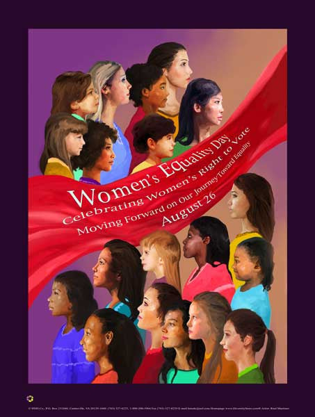 Item# WED17 2017 Women's Equality Day Poster - Moving Forward on Our Journey Toward Equality (GSA) - DiversityStore.Com®