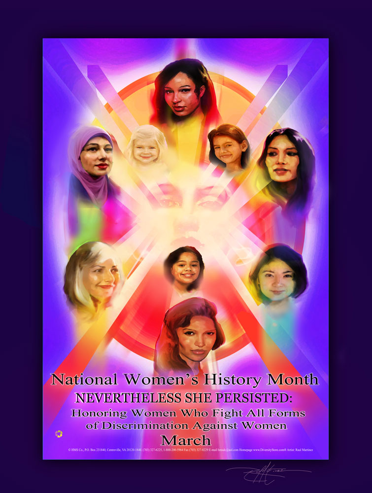 2018 Item# WH18 - (18x24") National Women's History Month Honoring NEVERTHELESS :. (GSA) - DiversityStore.Com®
