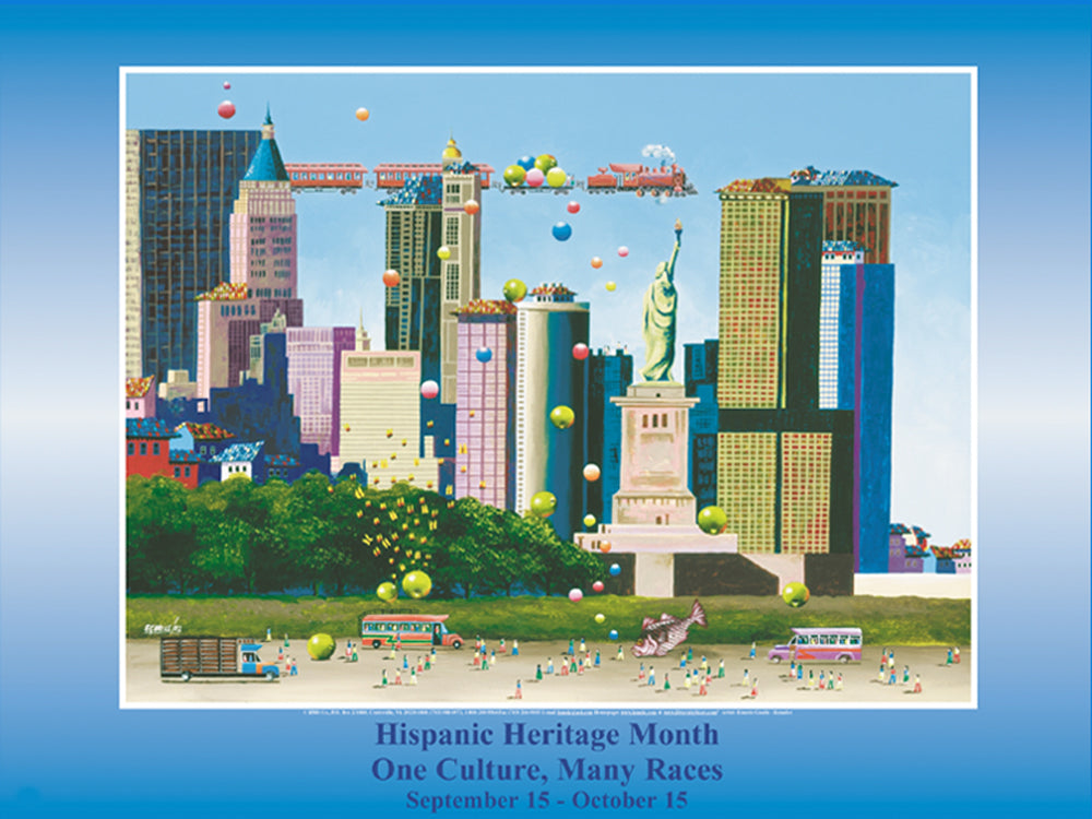 Item# H03 One Culture, Many Races by Ernesto Gualle Poster (GSA) - DiversityStore.Com®