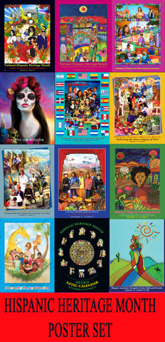 New 2022 Hispanic Heritage Month  Poster Set -  Item# HPS (Includes 12 Posters:)