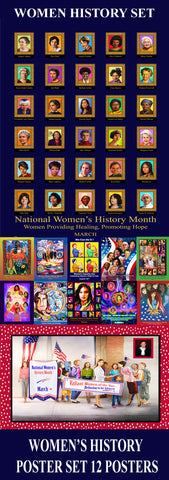 Item# WH14PS  12 Posters Update Women's History  WH22, WH21, WH20, WH18, WH14, WH13, WH12, WH62, WH5, WM, WED14, WH7,