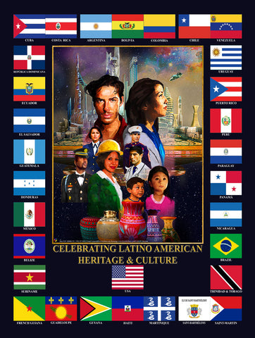 Celebrating Latino American History and Culture  - Custom Made Large 24x36 ... Item# H1924X36