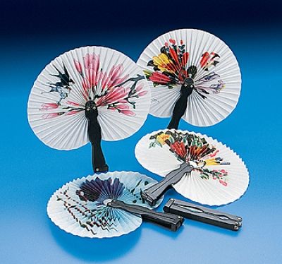 Mini Oriental Folding Fans.. Item: APC9 OM -  DiversityStore.Com®