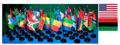 Item# A153 African American Flag Set Complete Includes US & African American Flags - 55 Flags .. OM -  DiversityStore.Com®
