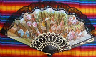 Spanish Fan Flamenco Scene .. OM -  DiversityStore.Com®