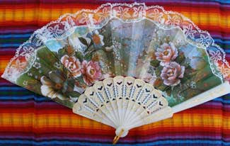 Spanish Fan with Flowers .. OM -  DiversityStore.Com®