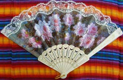 Spanish Fan with Pink Flowers .. OM
