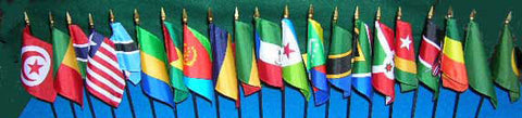 Item# AFNS African Flag Set - 21 African Country Flags No Stands included  .. OM -  DiversityStore.Com®