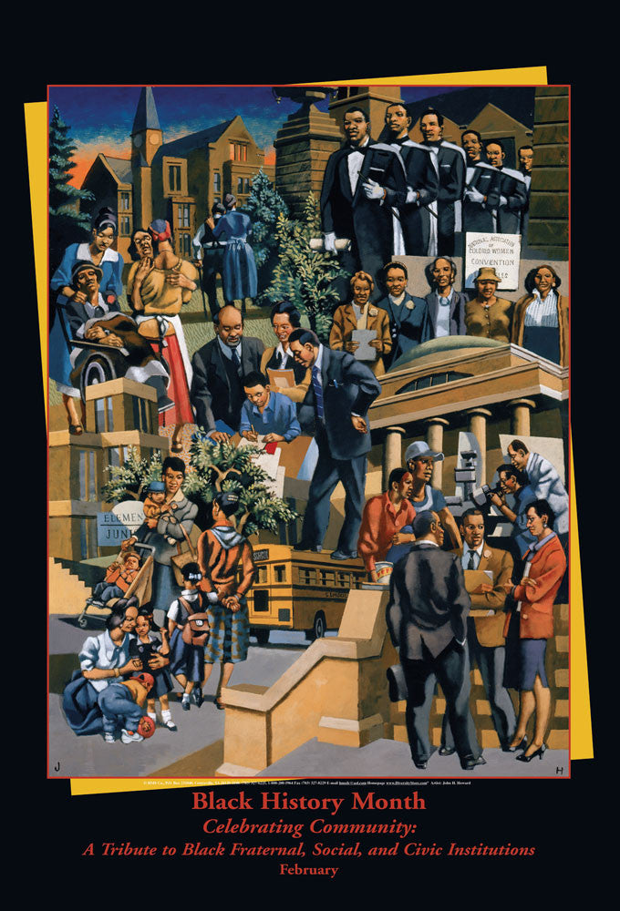 Item# B06 Black History Month Celebrating Community: A Tribute to.... Poster - OM -  DiversityStore.Com®