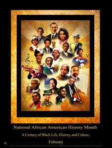 Item# B15A24x36 Custom Made 24x36" National African American History Month A Century of Black Life....- OM -  DiversityStore.Com®