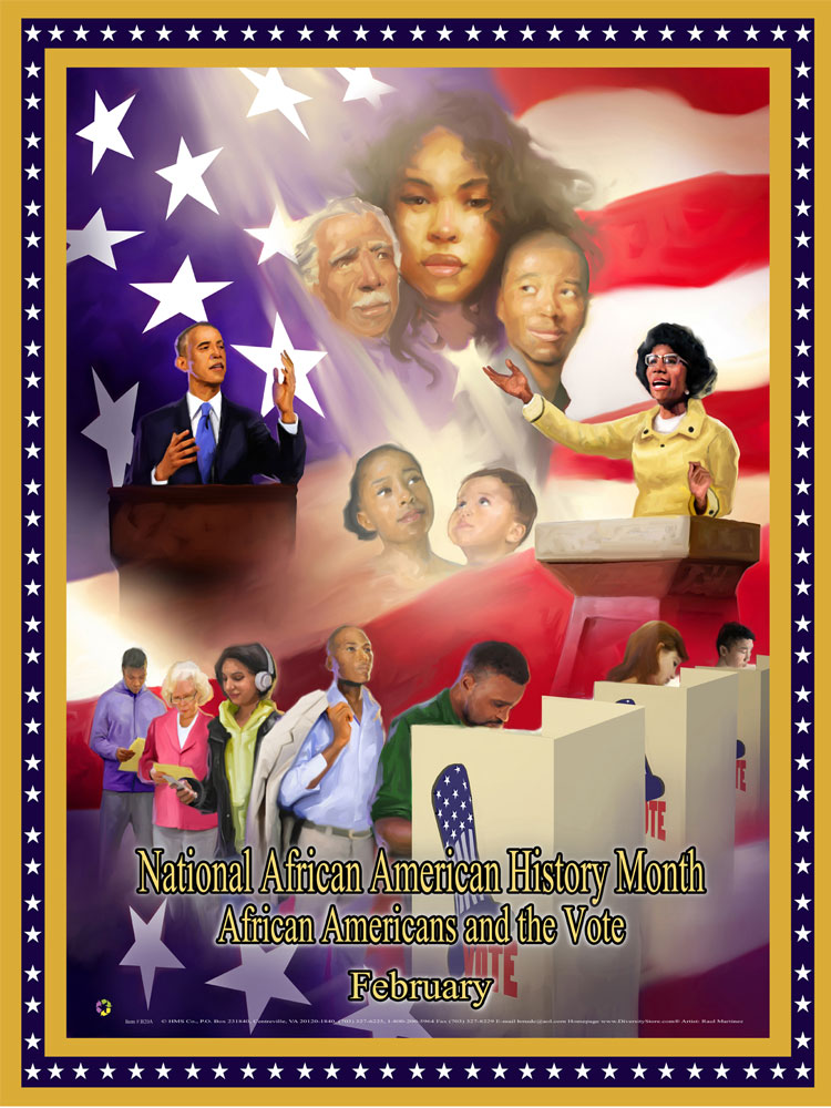 2020 NEW! Item# B20A (18x24") National African American History Month Theme: African Americans and the Vote (GSA) -  DiversityStore.Com®