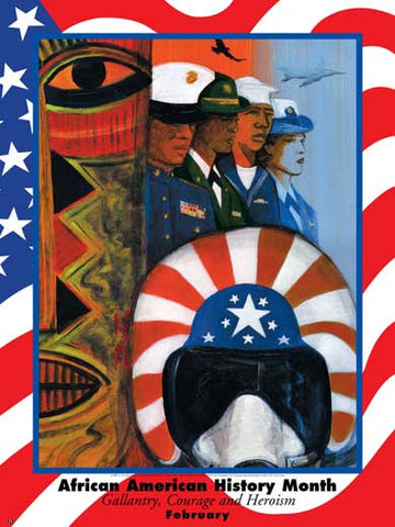 Item# B04M African American History Month Gallantry, Courage, & Heroism Poster .(GSA) -  DiversityStore.Com®