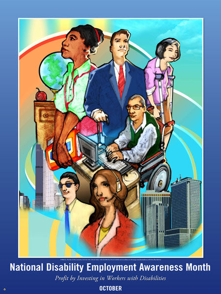 Item# D11 Disability Employment Awareness Month Poster Profit by Investing in Workers...(GSA) -  DiversityStore.Com®