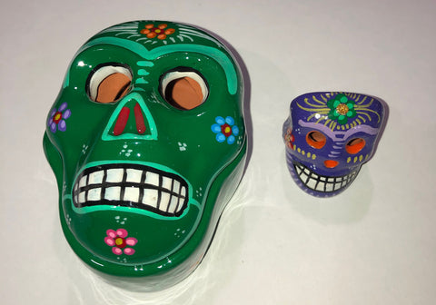 Item# CSET3 Ceramic SET3 - 2 PIECES  DIA DE LOS MUERTOS BOX & MAGNET