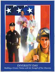 Item# DV0724x36 Custom Made 24 by 36 inches Diversity Day Building a Greater Nation With the Strength of Our Diversity Poster