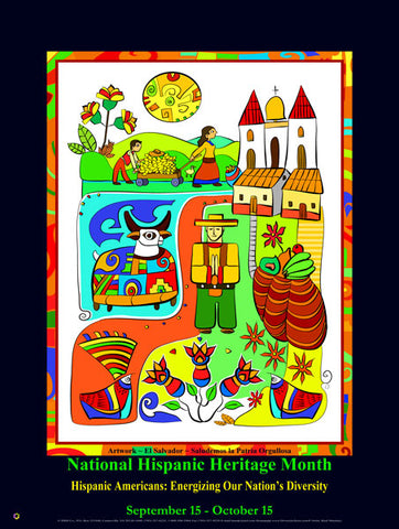 Item: HES El Salvador  National Hispanic Heritage Month Poster Version 2 (GSA) -  DiversityStore.Com®