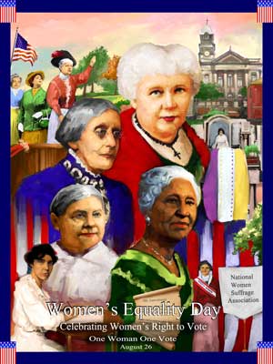 Item# WED12 Women's Equality Day Poster One Woman One Vote  Product: WED12 .(GSA) -  DiversityStore.Com®
