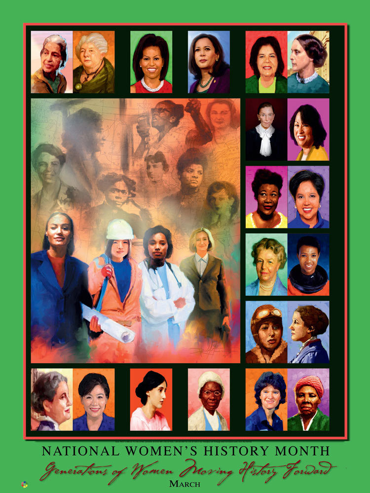 Item# WH7 National Women's History Month Generations of Women Moving History Forward Poster