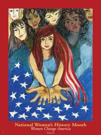 Item# WH5 National Women's History Month Women Change America Poster.(GSA) -  DiversityStore.Com®